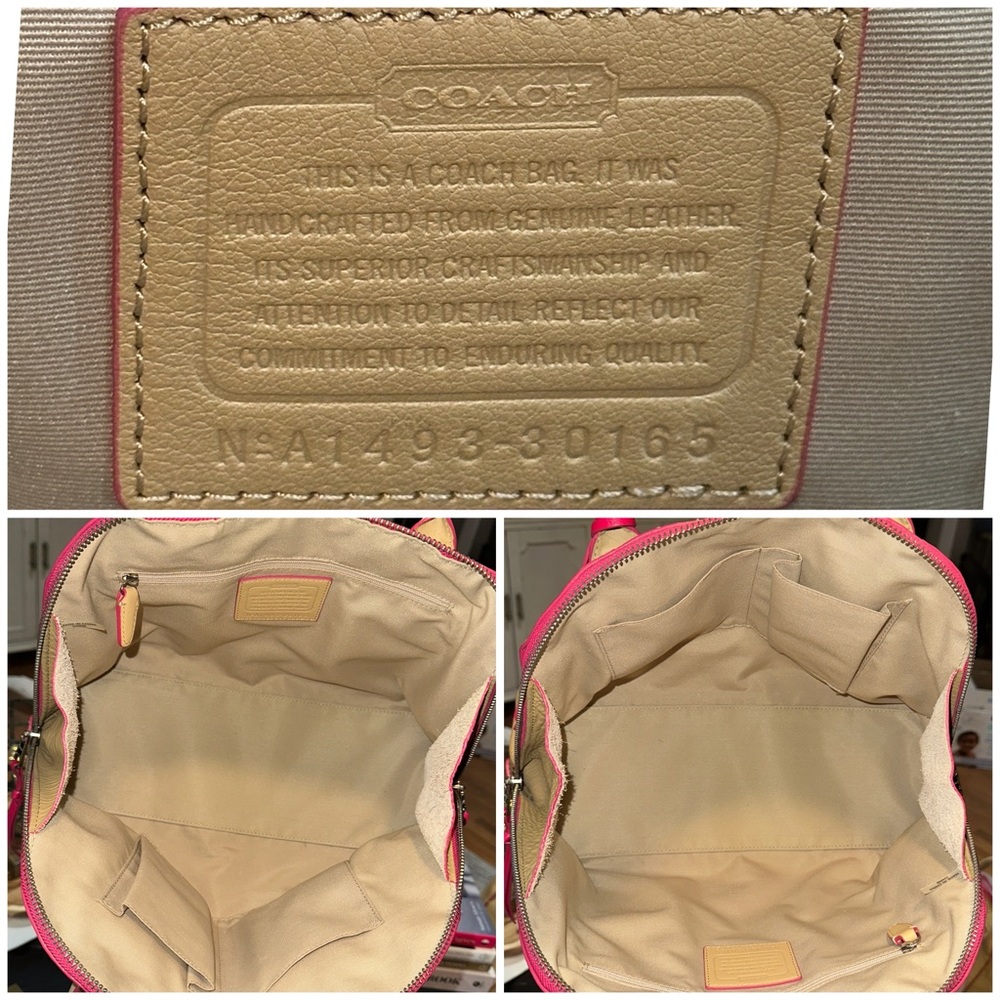 Coach Tan Leather Satchel with Pink Trim (Set of 2) - Picture 5 of 13